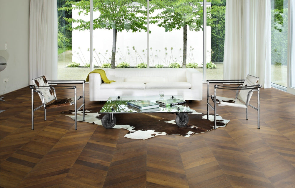 Chevron Dark Brown Macar Parke